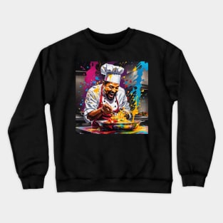 Colorful artsy design of Chef Fun Crewneck Sweatshirt